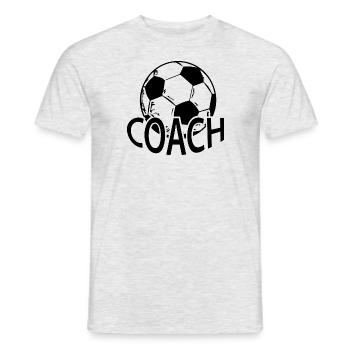 Football Fussball - T-shirt homme - gris chiné - Devant - AI Model Male 178 dark (178cm)