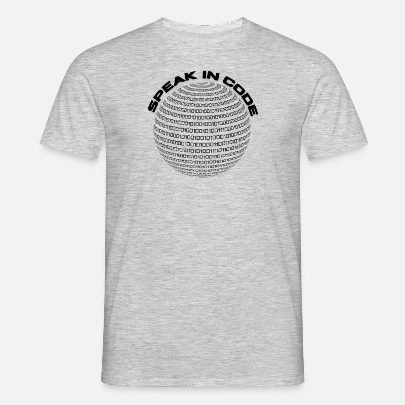 Speak in Code - Männer T-Shirt - Grau meliert
