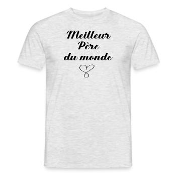 Meilleur Père du monde - T-shirt homme - gris chiné - Devant - AI Model Male 178 dark (178cm)