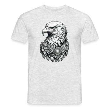 Adler Kopf Grafik - Männer T-Shirt - Grau meliert - Vorne - AI Model Male 178 dark (178cm)
