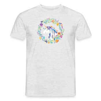 Fleurs de licorne - T-shirt homme - gris chiné - Devant - AI Model Male 178 dark (178cm)