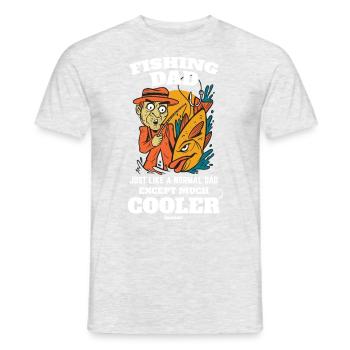 Fishing Dad Just Like A Normal Dad - Männer T-Shirt - Grau meliert - Vorne - AI Model Male 178 dark (178cm)