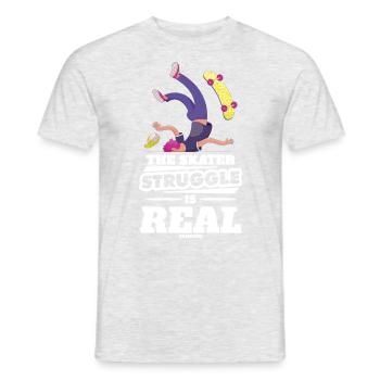 Le patineur vole sur le nez - T-shirt homme - gris chiné - Devant - AI Model Male 178 dark (178cm)