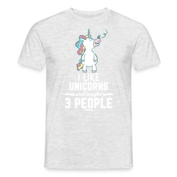 I Like Unicorns And Maybe 3 People - Men's T-Shirt - heather grey - Front - AI Model Male 178 dark (178cm)