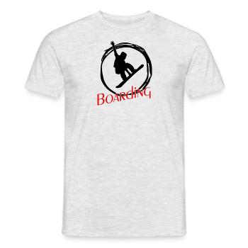 Boarding Snowboarding - Männer T-Shirt - Grau meliert - Vorne - AI Model Male 178 dark (178cm)