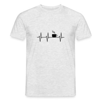 coffee - Men's T-Shirt - heather grey - Front - AI Model Male 178 dark (178cm)