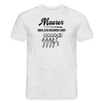 Maurer Chef Meister Selbstständigkeit Firma Bau - Männer T-Shirt - Grau meliert - Vorne - AI Model Male 178 dark (178cm)