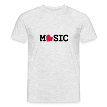 I love Music - Men's T-Shirt - heather grey - Front - AI Model Male 178 dark (178cm)
