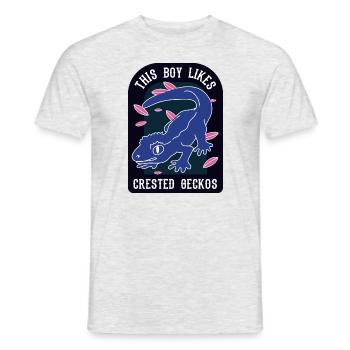 Geckos huppés, oiseaux sauvages, mignon lézard - T-shirt homme - gris chiné - Devant - AI Model Male 178 dark (178cm)