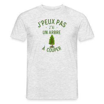 J Ai Un Arbre à couper - T-shirt homme - gris chiné - Devant - AI Model Male 178 dark (178cm)