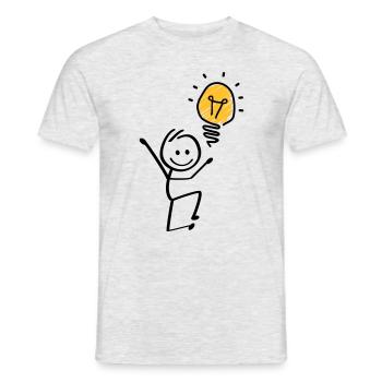 Idées ampoules, idée géniale. séance de brainstorming - T-shirt homme - gris chiné - Devant - AI Model Male 178 dark (178cm)