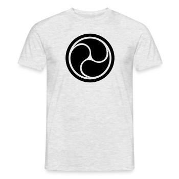 Triple Yin Yang, wheel of joy, Trinity symbol - Men's T-Shirt - heather grey - Front - AI Model Male 178 dark (178cm)