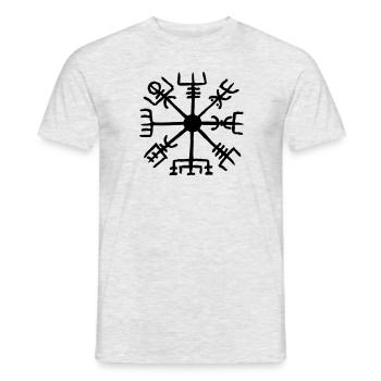 Vegvisir, Magic, Runes, Protection & Navigation - Men's T-Shirt - heather grey - Front - AI Model Male 178 dark (178cm)