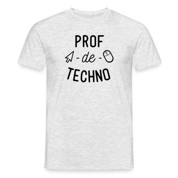 Prof de Technologie - T-shirt homme - gris chiné - Devant - AI Model Male 178 dark (178cm)