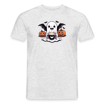 Ghost Ghost Halloween Pumpkin Bat Funny - Men's T-Shirt - heather grey - Front - AI Model Male 178 dark (178cm)
