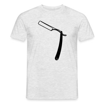 Image d’ombre transparente ouverte comme un rasoir - T-shirt homme - gris chiné - Devant - AI Model Male 178 dark (178cm)