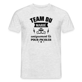 Team du marié,EVG,enterrement vie garçon - T-shirt homme - gris chiné - Devant - AI Model Male 178 dark (178cm)