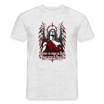 Gefallener Engel: Rebellion im Feuer - Männer T-Shirt - Grau meliert - Vorne - AI Model Male 178 dark (178cm)