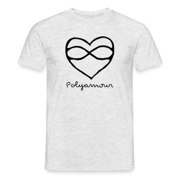 polyamour polyamory heart love lgbt - Men's T-Shirt - heather grey - Front - AI Model Male 178 dark (178cm)