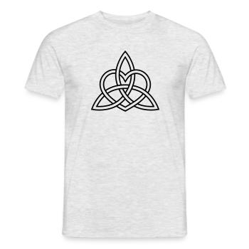 Triquetra coeur noeud celtique triangle amoureux - T-shirt homme - gris chiné - Devant - AI Model Male 178 dark (178cm)