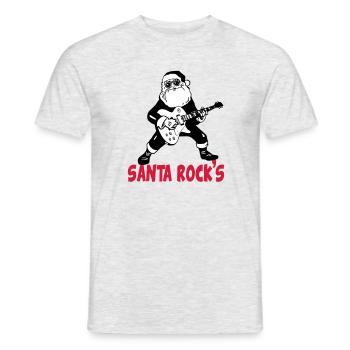 Santa rocks guitar Christmas Music Christmas - Men's T-Shirt - heather grey - Front - AI Model Male 178 dark (178cm)