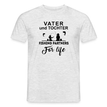 Angeln Vater und Tochter - Männer T-Shirt - Grau meliert - Vorne - AI Model Male 178 dark (178cm)