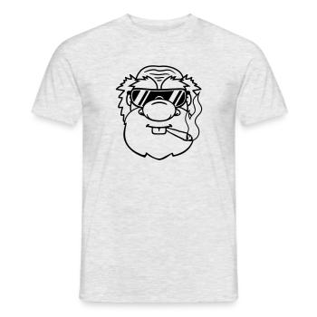 cool rauchen sonnenbrille joint weed hanf cannabis - Männer T-Shirt - Grau meliert - Vorne - AI Model Male 178 dark (178cm)