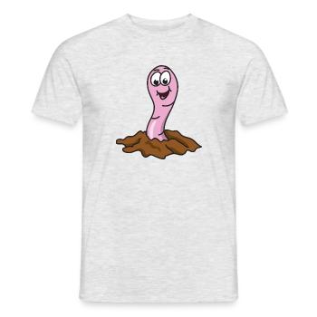 earthworm - Men's T-Shirt - heather grey - Front - AI Model Male 178 dark (178cm)