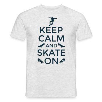 Skater Keep Calm And Skate on Skateboarder - Men's T-Shirt - heather grey - Front - AI Model Male 178 dark (178cm)