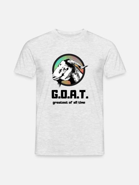 GOAT Ziege greatest of all time Bock Geschenk - Männer T-Shirt - Grau meliert