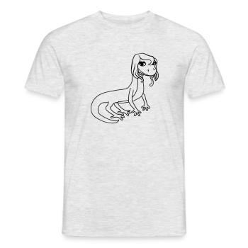weiblich frau huebsch girl maedchen sexy eidechse - Männer T-Shirt - Grau meliert - Vorne - AI Model Male 178 dark (178cm)