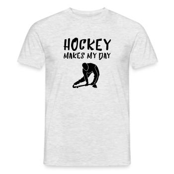 HOCKEY MAKES MY DAY - Men's T-Shirt - heather grey - Front - AI Model Male 178 dark (178cm)