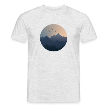 Sunset in the mountains - Men's T-Shirt - heather grey - Front - AI Model Male 178 dark (178cm)