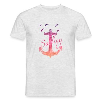 sailing segeln Geschenk für Segler - Männer T-Shirt - Grau meliert - Vorne - AI Model Male 178 dark (178cm)
