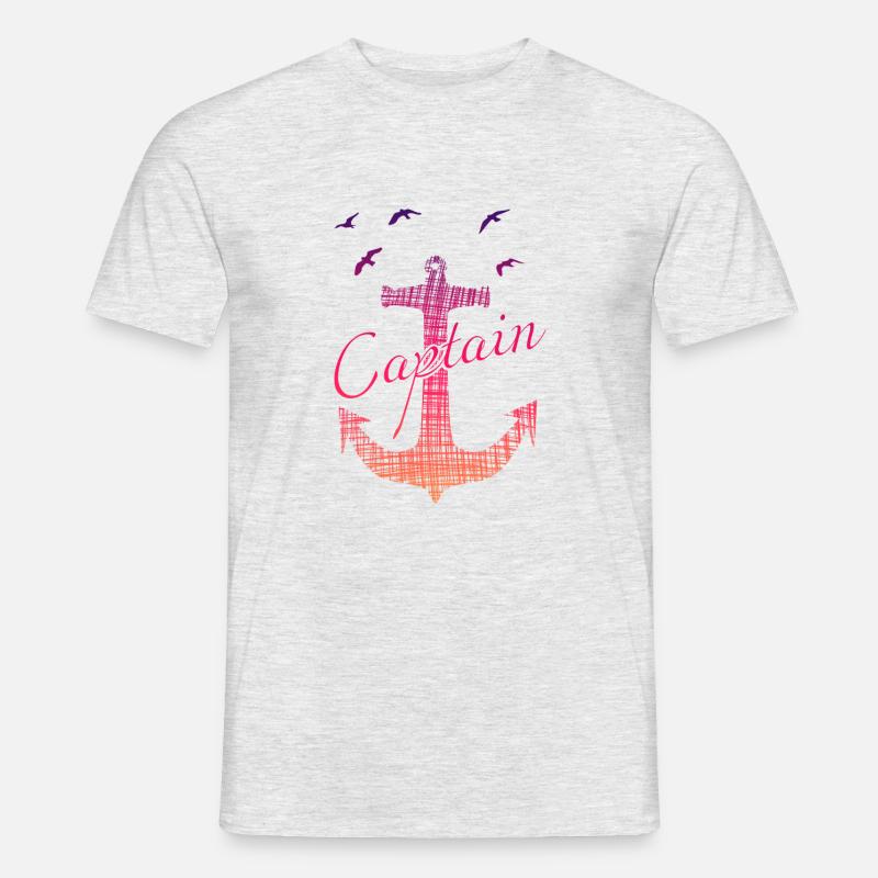 Captain sailing boat - Männer T-Shirt - Grau meliert