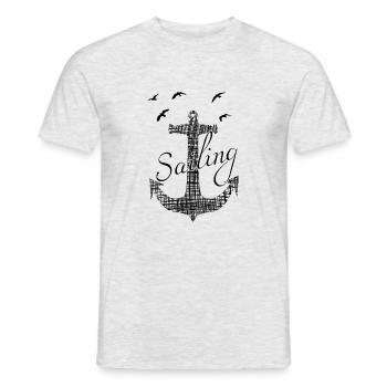 Segler Segelschiff Anker Kapitän - Männer T-Shirt - Grau meliert - Vorne - AI Model Male 178 dark (178cm)