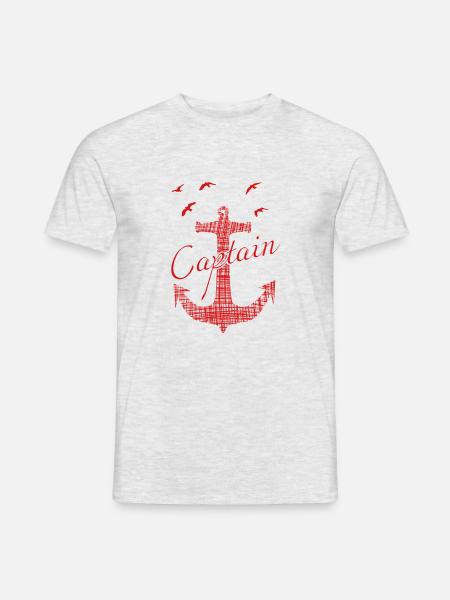 Captain - Männer T-Shirt - Grau meliert