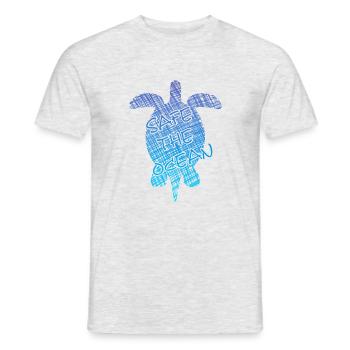 save the ocea, turtle, schildkröte - Männer T-Shirt - Grau meliert - Vorne - AI Model Male 178 dark (178cm)