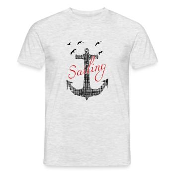 sailing - Männer T-Shirt - Grau meliert - Vorne - AI Model Male 178 dark (178cm)