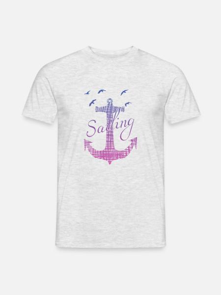 Segeln - Männer T-Shirt - Grau meliert