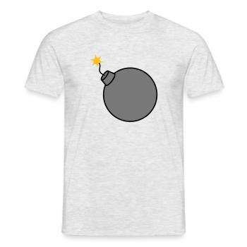 burned round ball sphere circle text b - Men's T-Shirt - heather grey - Front - AI Model Male 178 dark (178cm)