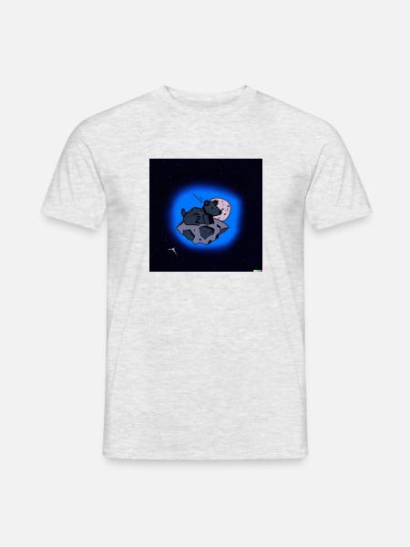 A dog in space - Männer T-Shirt - Grau meliert