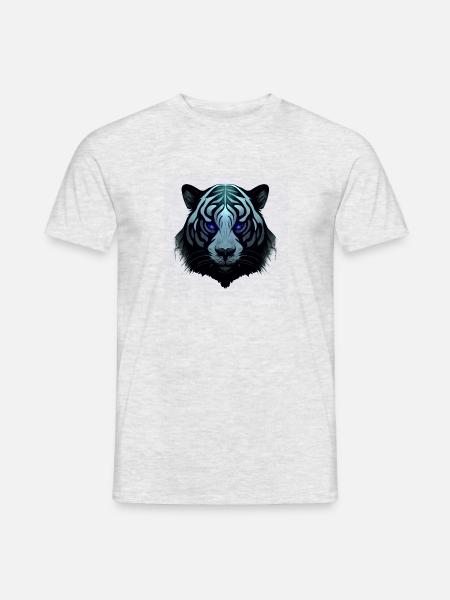 Blue Tiger - Männer T-Shirt - Grau meliert