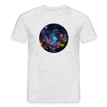 Néons dans la jungle : découvrez la jungle - T-shirt homme - gris chiné - Devant - AI Model Male 178 dark (178cm)