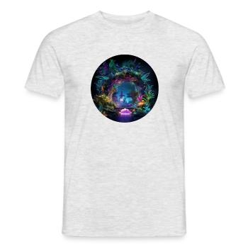 Aventures dans la jungle brillante: Neon Jungle Explore - T-shirt homme - gris chiné - Devant - AI Model Male 178 dark (178cm)