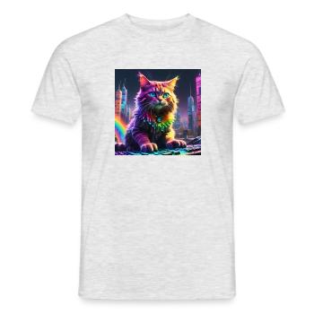 Katze - Männer T-Shirt - Grau meliert - Vorne - AI Model Male 178 dark (178cm)