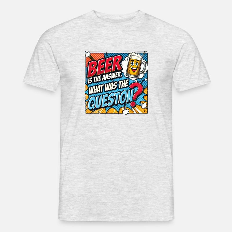 beer Question, Bierfrage - Männer T-Shirt - Grau meliert