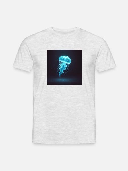 Qualle - Männer T-Shirt - Grau meliert
