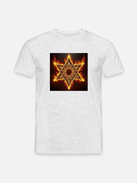 Demon Star - Männer T-Shirt - Grau meliert