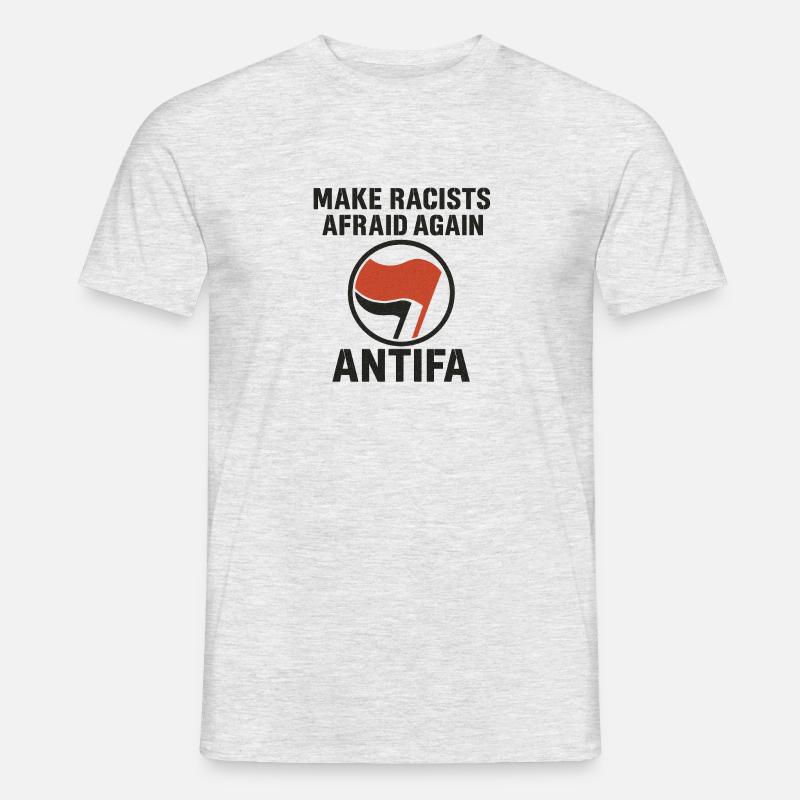 Antifa - Make Racists Afraid Again - Männer T-Shirt - Grau meliert
